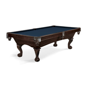 Brunswick Allenton Espresso Pool Table Ball and Claw in Regatta Blue - Game Room Spot