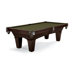 Brunswick Allenton Espresso Pool Table Tapered in Olive - Game Room Spot
