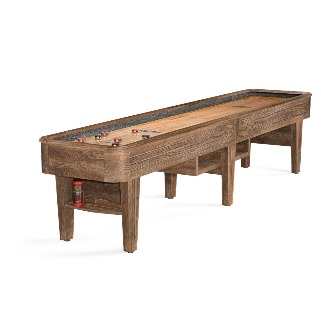 Brunswick Andover II 14' Shuffleboard Rustic Dark Brown - Game Room Spot