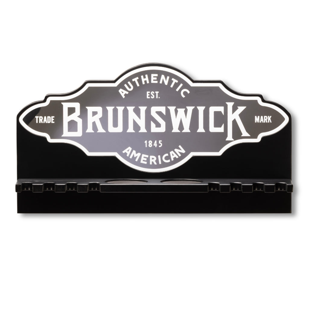 Brunswick Arena Mirror Wall Cue Rack Front - Game Room Spot