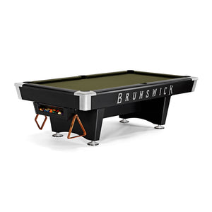 Brunswick Black Wolf Pro Pool Table Gully Return in Olive - Game Room Spot
