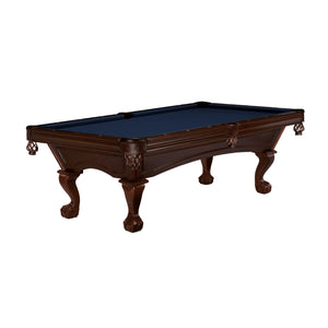 Brunswick Billiards Glenwood Espresso 8 Foot Pool Table Ball and Claw in Midnight Blue - Game Room Spot