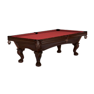 Brunswick Billiards Glenwood Espresso 8 Foot Pool Table Talon in Cardinal Red - Game Room Spot