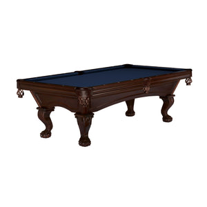 Brunswick Billiards Glenwood Espresso 8 Foot Pool Table Talon in Midnight Blue - Game Room Spot