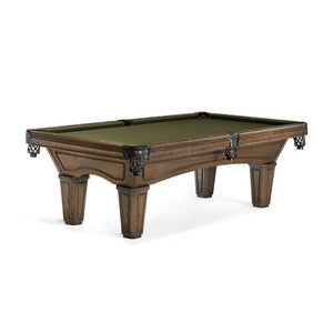 Brunswick Glenwood Coffee Pool Table Tapered in Olive - Game Room Spot