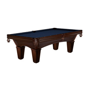 Brunswick Glenwood Espresso Pool Table Tapered in Midnight Blue- Game Room Spot