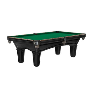 Brunswick Glenwood Matte Black Pool Table Tapered in Brunswick Green - Game Room Spot