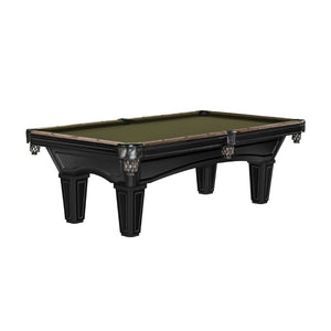 Brunswick Glenwood Matte Black Pool Table Tapered in Olive - Game Room Spot