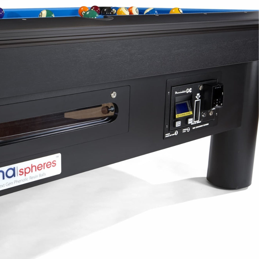 Brunswick Gold Crown Coin Operated Pool Table with Bill Acceptor and Credit Card Reader - Game Room Spot