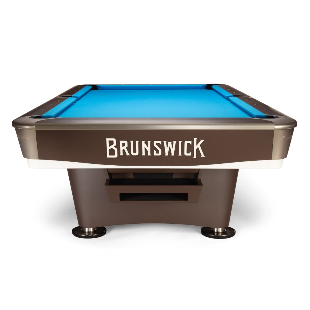 Brunswick Gold Crown VII 9 Foot Pool Table Front View - Game Room Spot