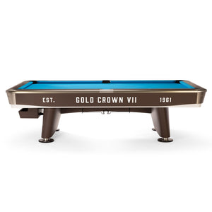 Brunswick Gold Crown VII 9 Foot Pool Table Side View - Game Room Spot