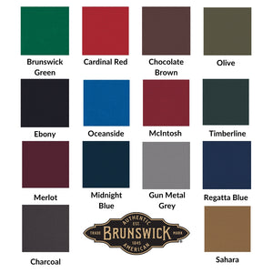 Brunswick Gold Crown VI Pool Table in Mahogany Cloth Colors - Game Room Spot