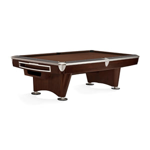Brunswick Gold Crown VI 9' Pool Table Gully in Chocolate Brown - Game Room Spot
