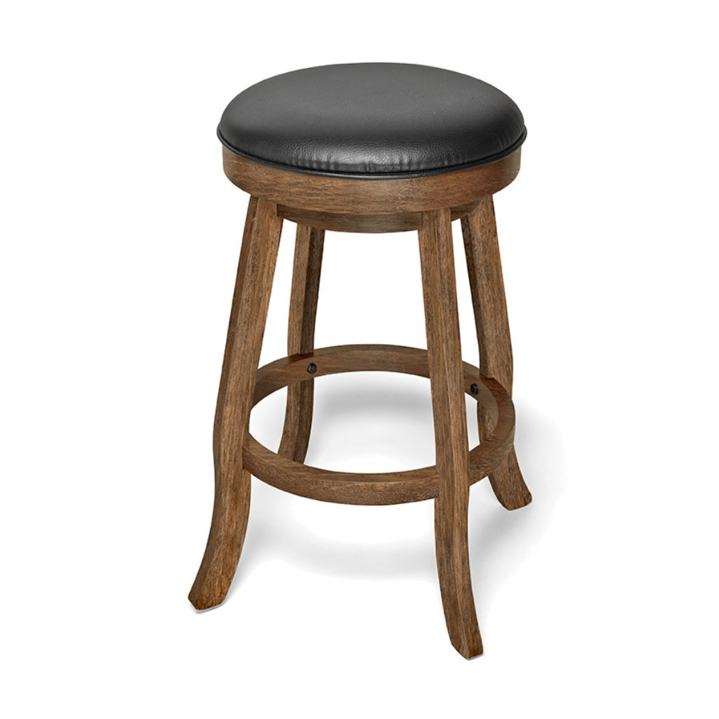 Brunswick Traditional Backless Stool in Rustic Dark Brown - Game Room Spot