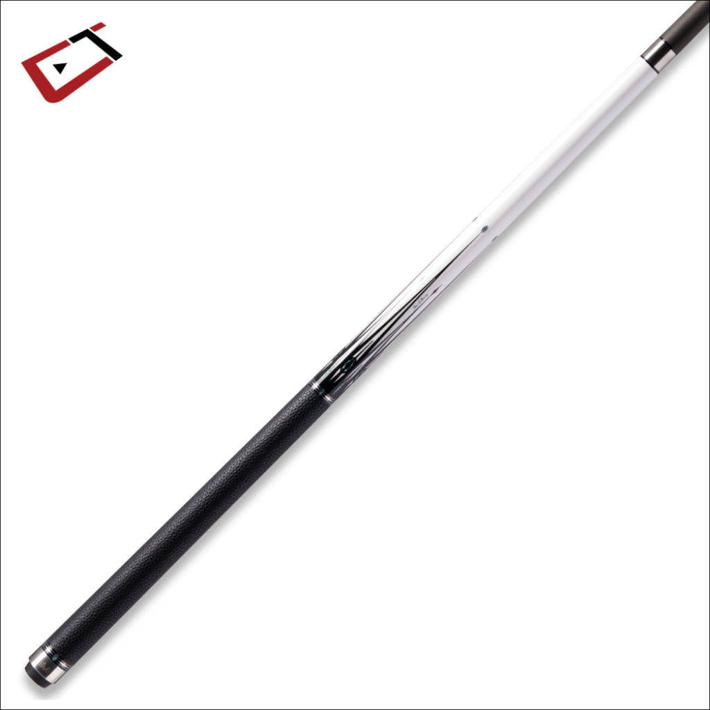 Cuetec Cynergy SVB II White Leather Wrap Cue Full View - Game Room Spot