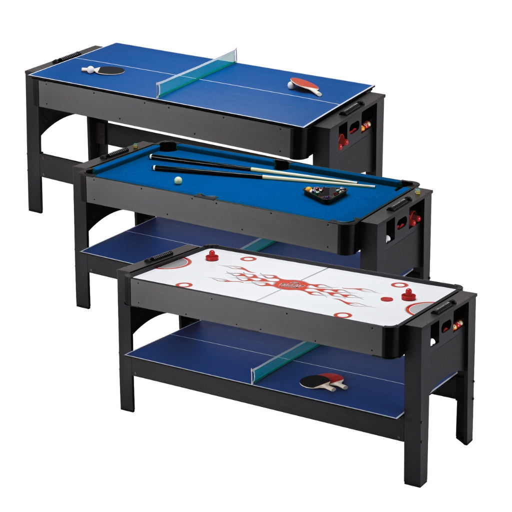 Fat Cat Original 3-in-1 6' Flip Multi-Game Table Blue - Game Room Spot
