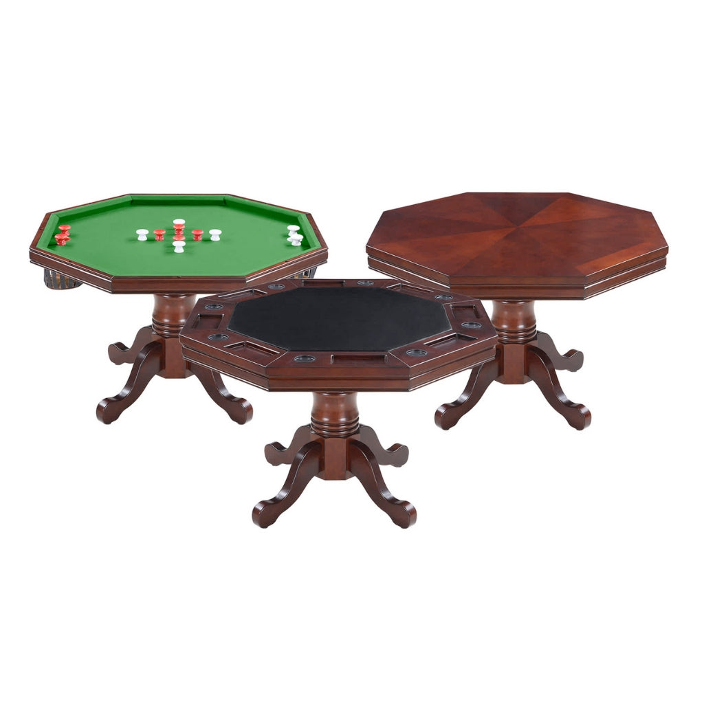 Hathaway Kingston 48" Poker Table Combo Set in Walnut