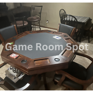 Hathaway Kingston 48" Poker Table Combo Set with 4 Arm Chairs