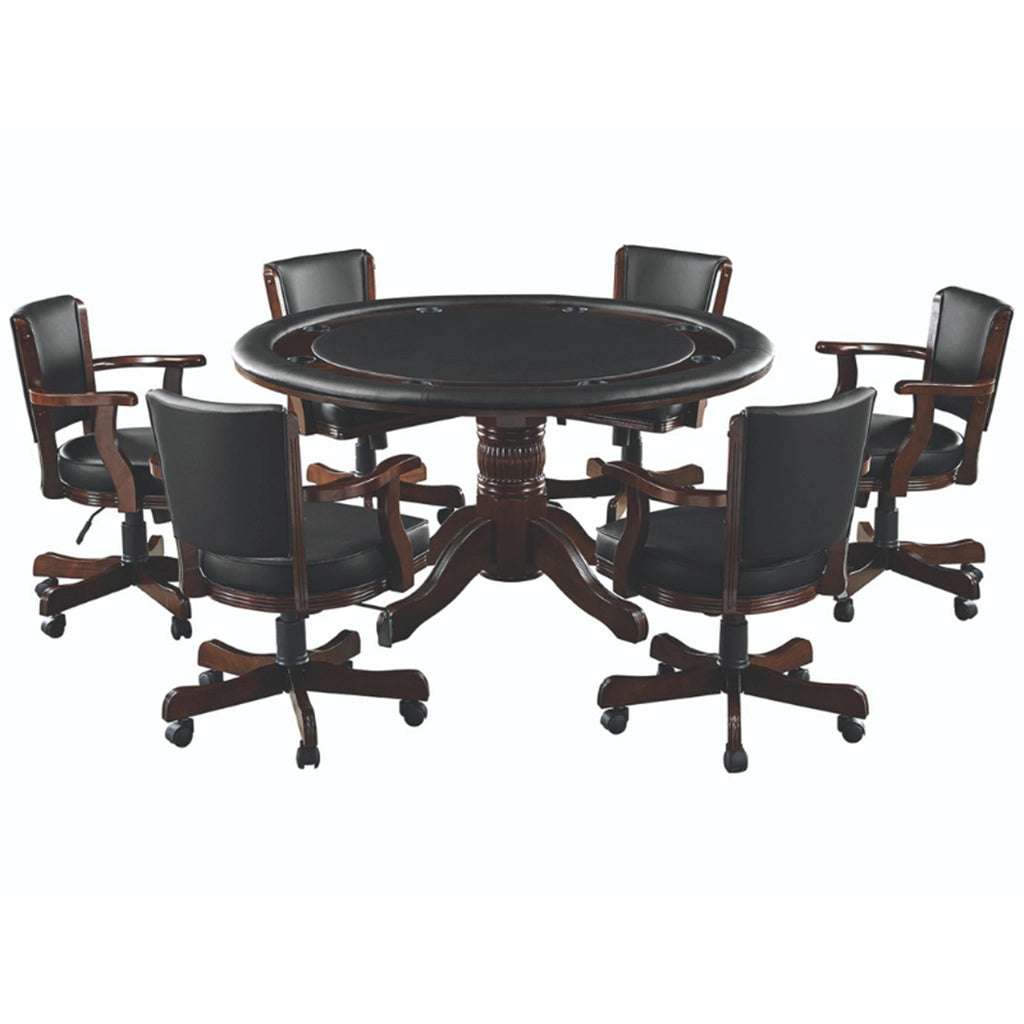 RAM Game Room 60" 2 in 1 Game Table with 6 Swivel Game Chairs - Game Room Spot