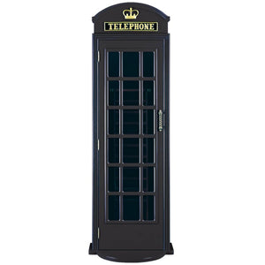 RAM Game Room Old English Telephone Booth Floor Cue Holder in Black - Game Room Spot