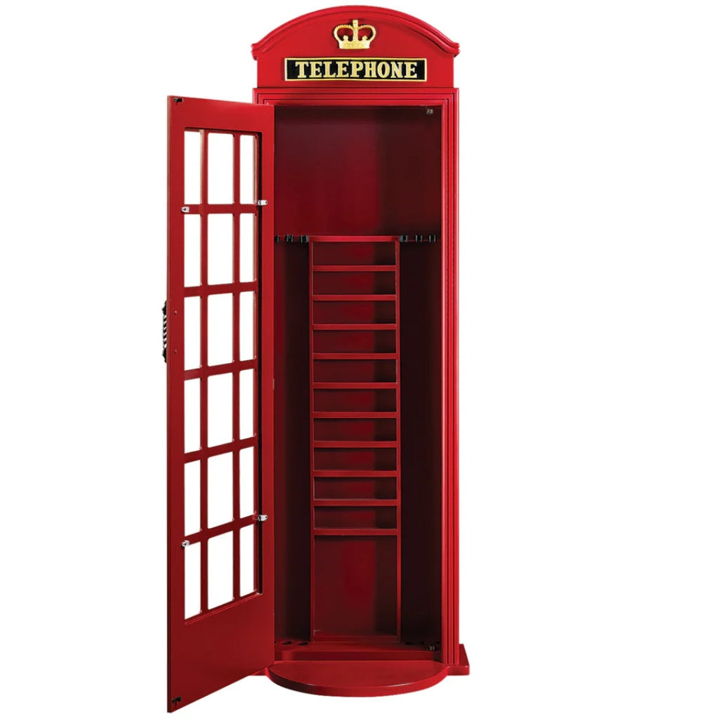 RAM Game Room Old English Telephone Booth Floor Cue Holder Opened - Game Room Spot