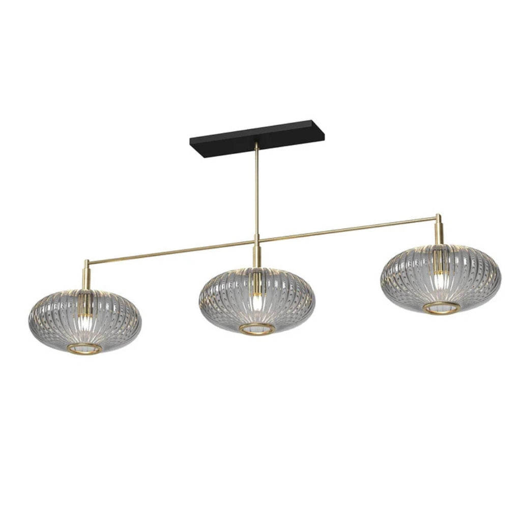 RAM Game Room Prohibition 54" 3 Shade Billiard Light Brass - Game Room Spot