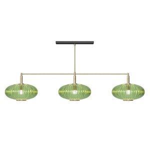 RAM Game Room Prohibition 54" 3 Shade Billiard Light Brass/Green - Game Room Spot