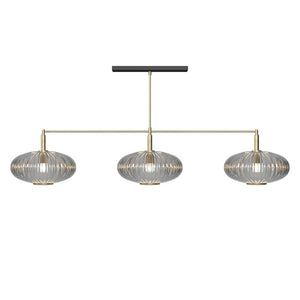 RAM Game Room Prohibition 54" 3 Shade Billiard Light Brass/Smoke - Game Room Spot
