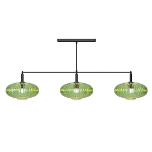 RAM Game Room Prohibition 54" 3 Shade Billiard Light Matte Black/Green - Game Room Spot