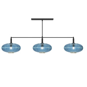 RAM Game Room Prohibition 54" 3 Shade Billiard Light Matte Black/Blue - Game Room Spot