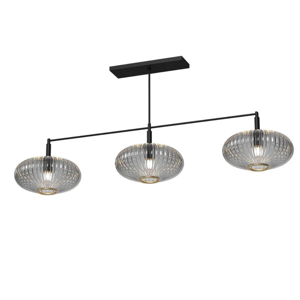 RAM Game Room Prohibition 54" 3 Shade Billiard Light Matte Black - Game Room Spot