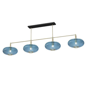 RAM Game Room Prohibition 66" 4 Shade Billiard Light in Brass - Game Room Spot