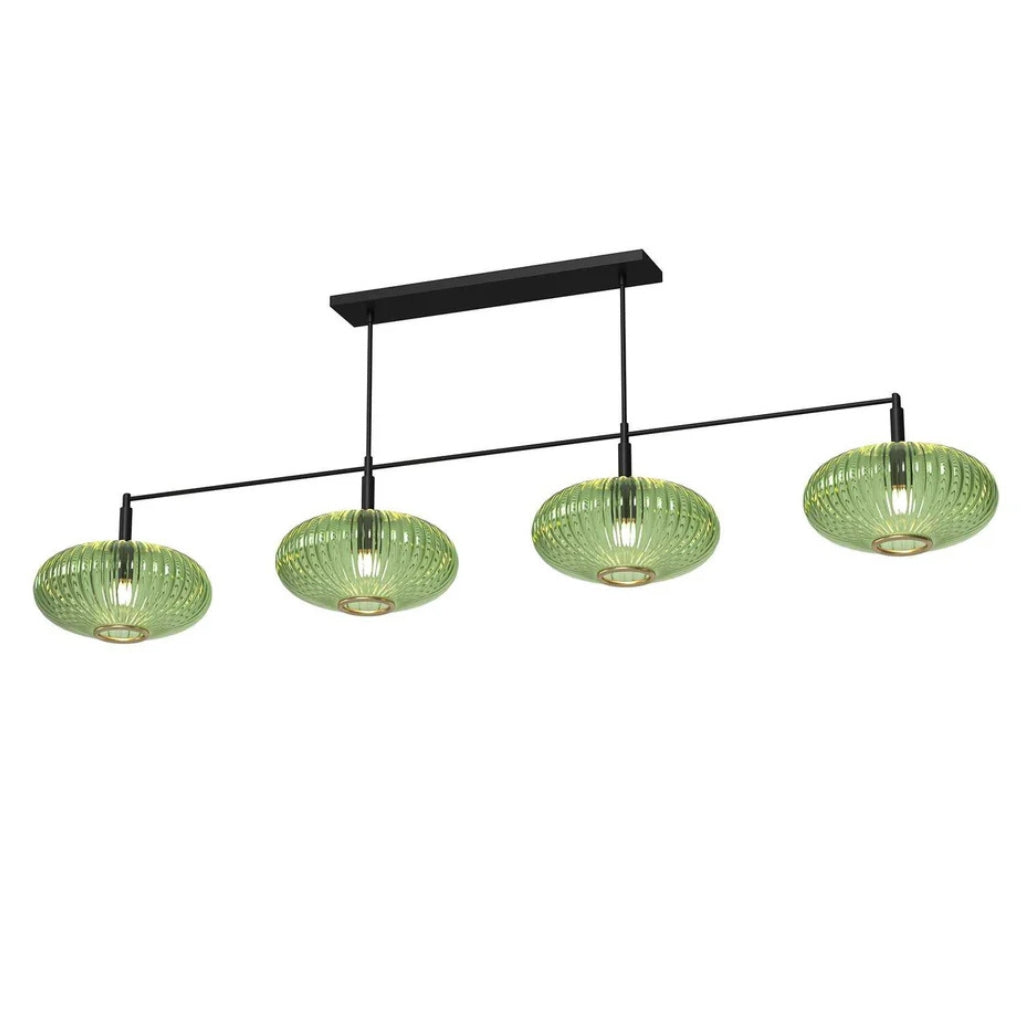RAM Game Room Prohibition 66" 4 Shade Billiard Light in Matte Black - Game Room Spot