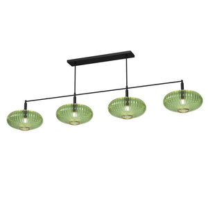 RAM Game Room Prohibition 66" 4 Shade Billiard Light in Matte Black - Game Room Spot