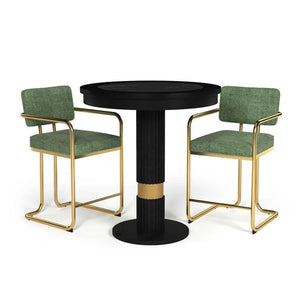 RAM Game Room Prohibition Pub Table Matte Black with Barstools - Game Room Spot