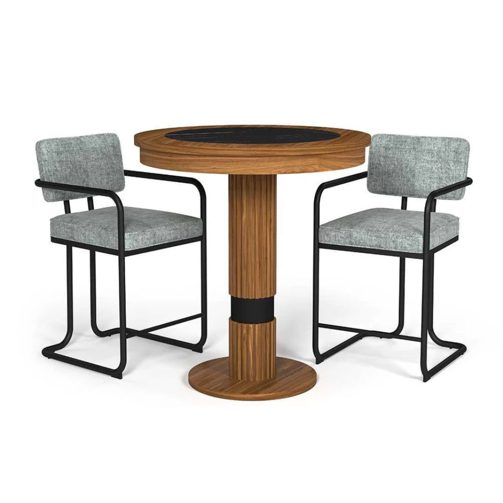RAM Game Room Prohibition Pub Table Matte Walnut with Barstools - Game Room Spot