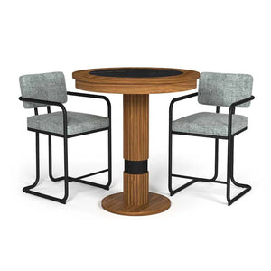 RAM Game Room Prohibition Pub Table Matte Walnut with Barstools - Game Room Spot