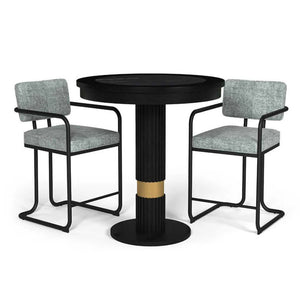 RAM Game Room Prohibition Pub Table Set in Matte Black/Vintage Gray - Game Room Spot