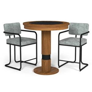 RAM Game Room Prohibition Pub Table Set in Matte Walnut/Vintage Gray - Game Room Spot