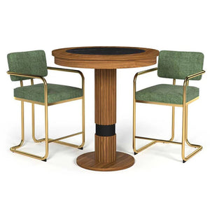 RAM Game Room Prohibition Pub Table Set in Matte Walnut/Vintage Green - Game Room Spot