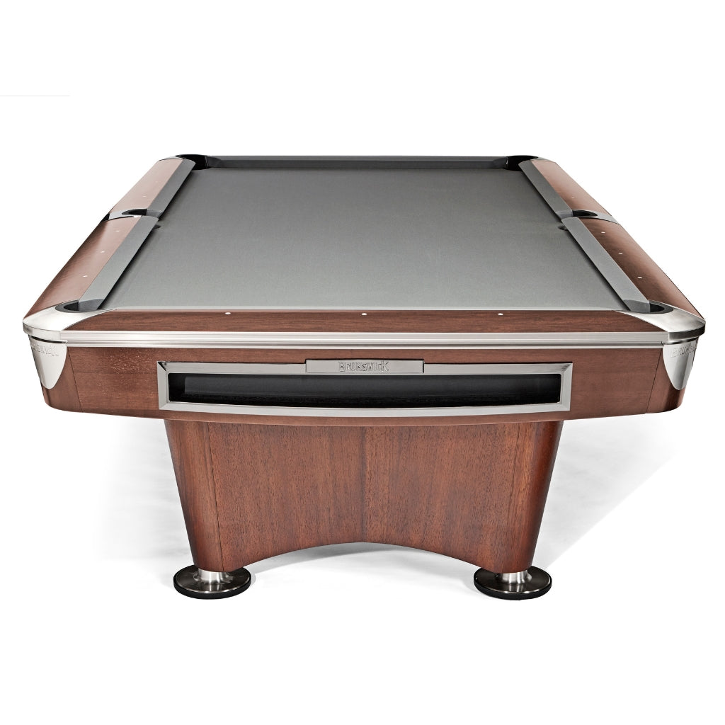 Brunswick Gold Crown VI Pool Table in Mahogany Playfield - Game Room Spot