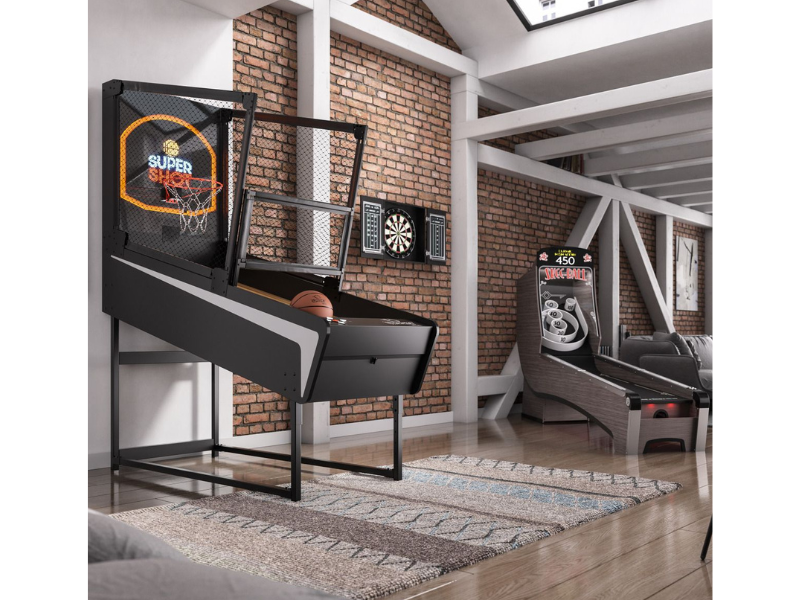 Skee-Ball SuperShot Basketball Home Arcade Game on Display