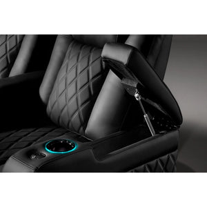 Valencia Tuscany Luxury Close-up of cup holder and charging port.