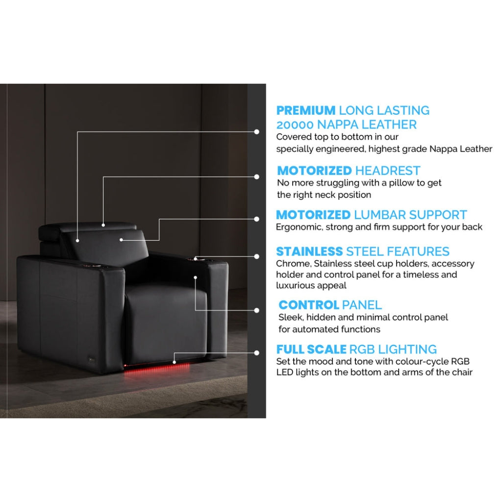 Valencia Barcelona Ultimate Luxury Edition Home Theater Seating Features - Game Room Spot