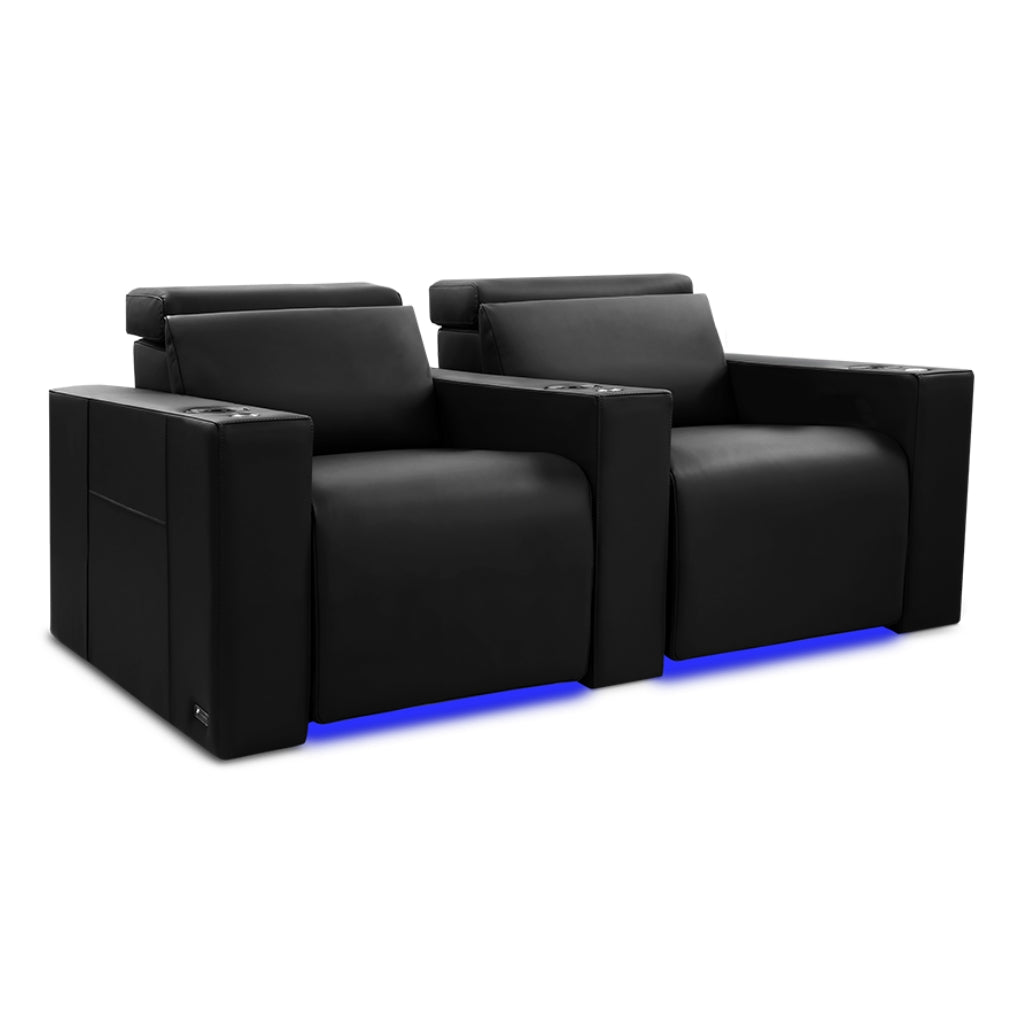 Valencia Barcelona Ultimate Luxury Edition Home Theater Seating Onyx Row of 2 - Game Room Spot