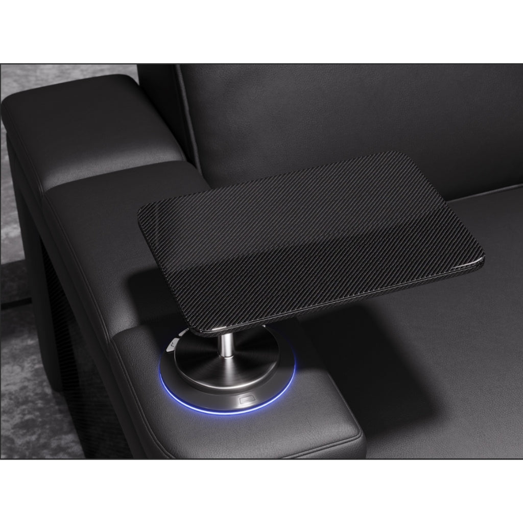 Valencia Monza Carbon Fiber Home Theater Seating Free Tray Table - Game Room Spot