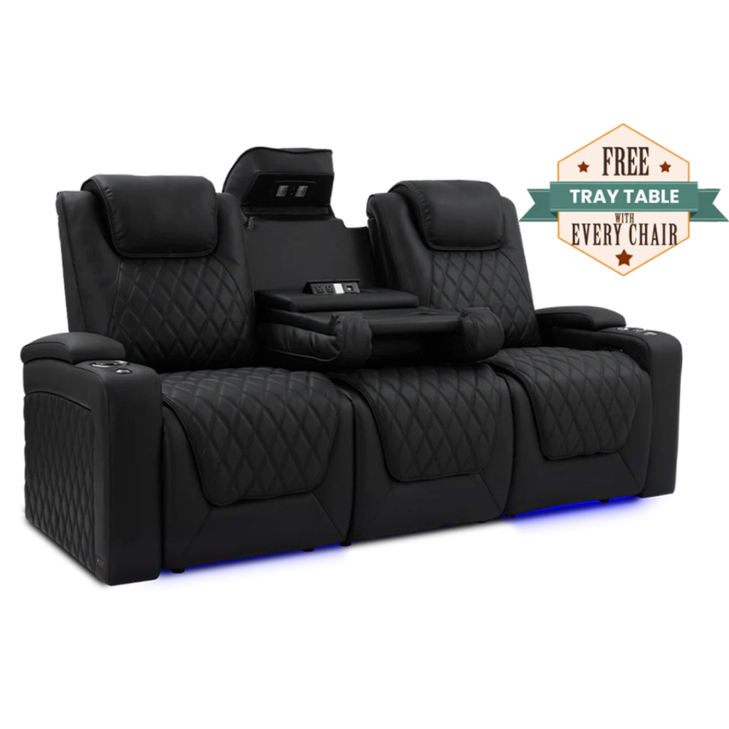 Valencia Oslo Luxury Console Edition Home Theater Seating Free Tray Table - Game Room Spot