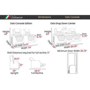 Valencia Oslo Console Edition Home Theater Seating Dimensions - Game Room Spot