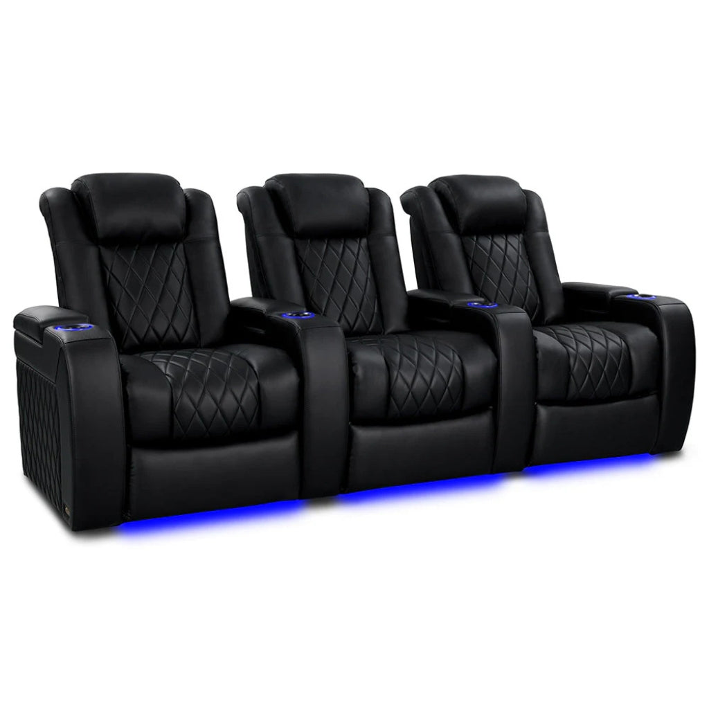 Valencia Tuscany Heat & Massage Home Theater Seating Row of 3 - Game Room Spot