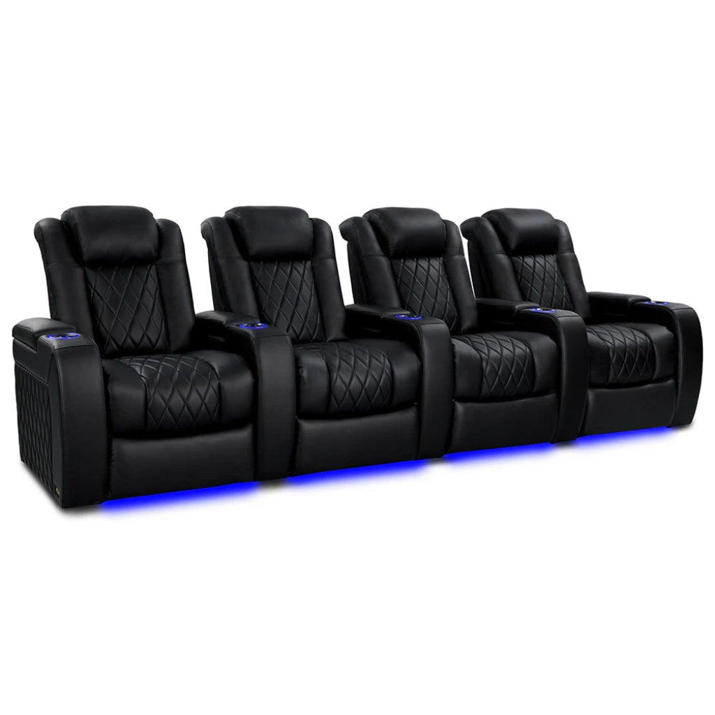 Valencia Tuscany Heat & Massage Home Theater Seating Row of 4 - Game Room Spot